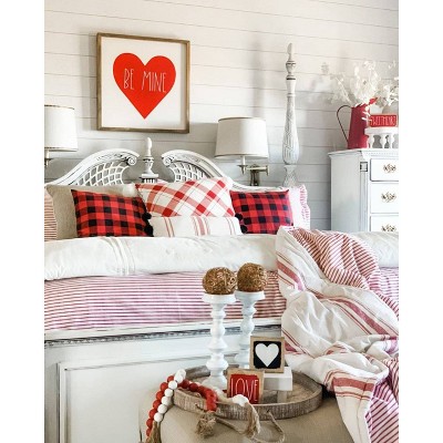 Red and White Cotton Reversible Toddler Throw Blanket