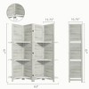 4 Panel 67" Tall Wood Privacy Screen Room Divider with 3 Shelves and Folding Storage for Bedroom - 3 of 4