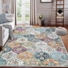 Washable Vintage Floral Living Room Bedroom Rugs, Distressed Print Farmhouse Carpet for Dining Room Kitchen, Retro Accent Home Decor Rugs - 2 of 4