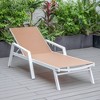 LeisureMod Marlin Patio Sling Chaise Lounge Chair With Arms in White Aluminum - 2 of 4