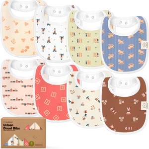 KeaBabies 8pk Organic Baby Bibs for Boy, Baby Drool Bib for Baby Boys and Girls, Newborn Teething Bibs - 1 of 4