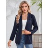Casual Blazer Jackets for Women Long Sleeve Open Front Button Work Office Suit Jacket with Pockets - 2 of 4