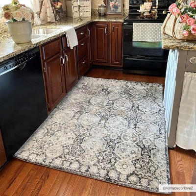 Minoa Black and Beige Medium Pile Polypropylene Area Rug