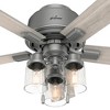 Hunter Fans 44" Matte Silver Hartland Lighted Ceiling Fan with Integrated LED and 5 Light Gray Oak Blades - 4 of 4