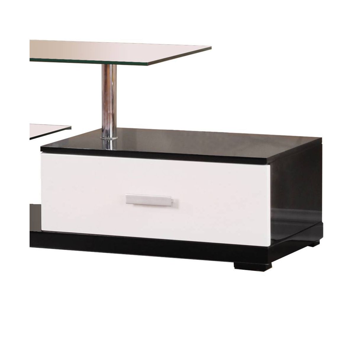 Ivana TV Stand for TVs up to 63" and Consoles White/Black - Acme Furniture: Modern Rectangular Shape, No Assembly Required - thumbnail 3