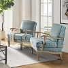Set of 2 Quentin Wooden Upholstered Armchair Comfy Living Room with Comfortable Backrest and Cushion | ARTFUL LIVING DESIGN - 2 of 4