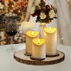 Waterproof Outdoor Candles,Flickering Flameless Candles Battery Operated LED Candles Ivory Plastic, D3 x H4 5" 6", Set of 3 - 2 of 4
