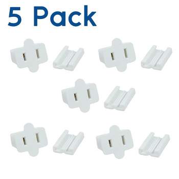Novelty Lights White Female Snap-On Vampire Socket SPT-1 for C9/C7 Socket or Zip Cord Wire 5 Pack
