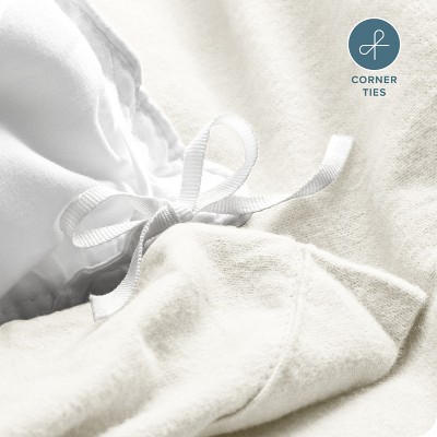 Cream Twin/Twin XL Cotton Flannel Duvet Cover Set