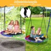 Tangkula 40" Flying Saucer Tree Swing 660 lbs Capacity Outdoor Swing with Multi-colored LED Lights - 3/8 Light Modes Hanging Round Swing Rainbow/Navy Blue - 4 of 4