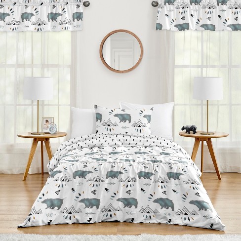 Sweet Jojo Designs Kids' Twin Comforter Bedding Set Bear Mountain Blue And  White 4pc : Target