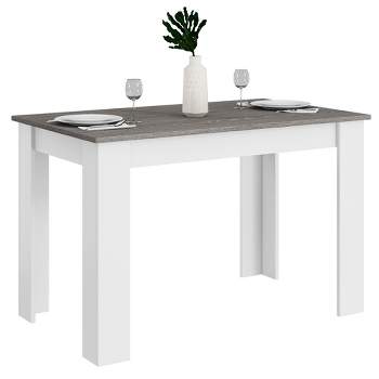 Costway Dining Table 47 Inch Kitchen Dining Table Rectangular for Small Space Dark Gray/Light Gray