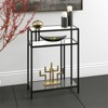 22 in. Black Bronze Console Table with Glass Shelves - Henn&Hart - 4 of 4