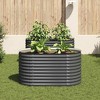vidaXL Garden Raised Bed Galvanized Steel, Planter, Weather-resistant, Gray, 63"x31.5"x31.9" - 3 of 4