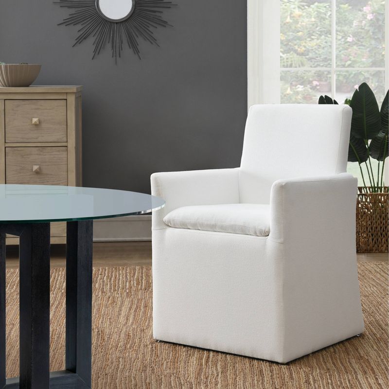 24&#34; Marissa Stain Resistant Fabric Dining Armchair White - Abbyson Living, 3 of 10