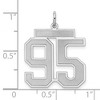 Black Bow Jewelry Sterling Silver, Jersey Collection, Large Number 95 Pendant - 4 of 4