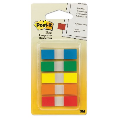 Post-it Page Flags in Portable Dispenser 5 Standard Colors 20 Flags/Color 6835CF