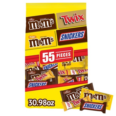 M&M's Peanut Chocolate Candies Fun Size Packets - 3 lb Bulk Bag, Men's