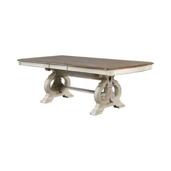 Bernerd Pedestal Base Extendable Dining Table White - HOMES: Inside + Out