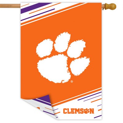 Clemson University Orange and Purple Polyester Outdoor Flag 28" x 40"
