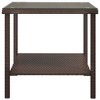 vidaXL Side Table Brown 17.7 in.x17.7 in.x17.7 in. Poly Rattan and Tempered Glass - 4 of 4