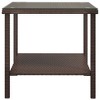 vidaXL Side Table Brown 17.7 in.x17.7 in.x17.7 in. Poly Rattan and Tempered Glass - image 4 of 4