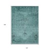 Teal Blue Turquoise And Charcoal Oriental Washable Indoor Outdoor Area Rug - 3 of 4