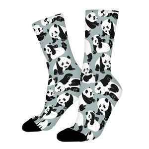 Panda Bears Women Printed Crew Socks Funny Funky Socks Soft Polyester Novelty Gifts for Artists Men - 1 of 1
