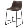 Brown and Black 35" High Armless Bar Stools (Set of 2) - 2 of 4