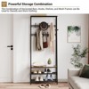 4-In-1 Metal Freestanding Coat Rack Shoe Bench, Storage Bench with Hooks for Bedroom, Living Room, Bench, Entryway Organizer - 4 of 4