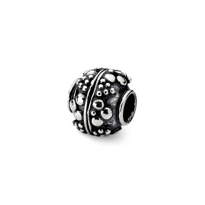 Black Bow Jewelry Sterling Silver Antiqued Artisan Bubble Design Bead Charm
