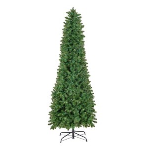 VEVOR Christmas Tree, 6ft Prelit Artificial Xmas Tree, Decor Trees with 240 Colorful LED Lights, 11 Lighting Modes, 635 Branch Tips & Metal Base,Green - 1 of 4