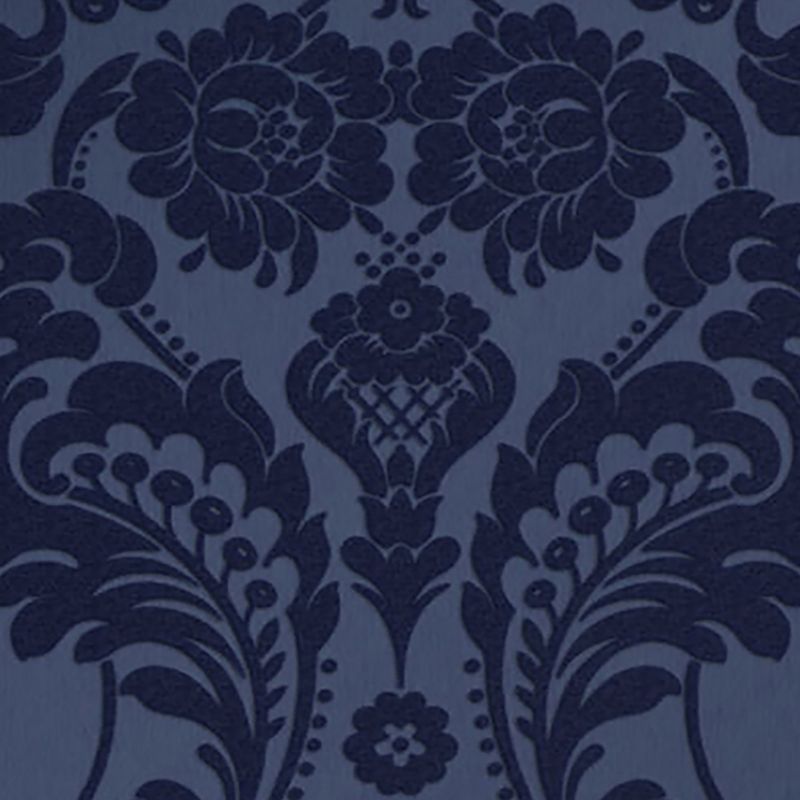 Gothic Damask Flock Cobalt Blue and Black Paste the Wall Wallpaper, 4 of 5