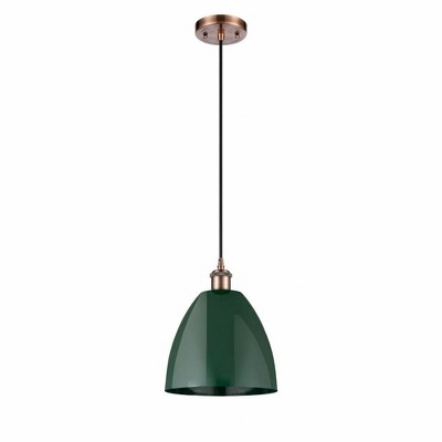 Plymouth Dome - 1 Light Cord Hung Mini Pendant In Industrial Style-12.88 Inches Tall and 9 Inches Wide
