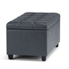 CAVINAS Faux Leather Storage Ottoman Bench,Upholstered Ottoman with Tufted Diamond Detail for Living Room,Bedroom - 2 of 4
