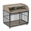 VisioGear 44" Dog Crate Furniture for Large Medium Dog with Lockable Wheels, End Table Crate with Double layer storage, Grey, 44"*29"*40.39" - 2 of 4