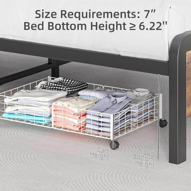 Whizmax 2 Pack Under Bed Storage with Wheels Rolling Containers Organizer Drawers Bins Cart for Clothes Blankets Shoes Linen Sweater, 3 of 9