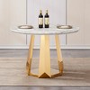 Dolonm 47-inch Round Modern Marble Dining Table with Stainless Steel Base for Kitchen, Dining Room - 4 of 4