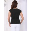 INSPIRE CHIC Women's Cap Sleeve V Neck Twist Front Casual Tunic Asymmetrical Hem Tops - 3 of 4