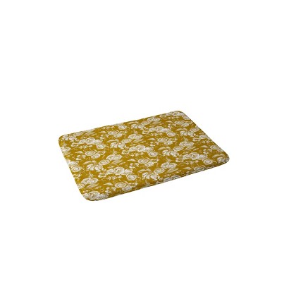 24" x 36" Floral Sketch Ginger Bath Rug Light Gold - Deny Designs