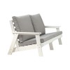 Outdoor Loveseat, Sofa Chair with Cushion, HIPS Frames, Stainless Steel Hardware, Comfortable Armrests Garden Sofa Furniture for Porch, Balcony White - 2 of 4