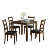 5-Piece Dining Set with Square Table and 4 Slat Back Chairs - 2 of 4