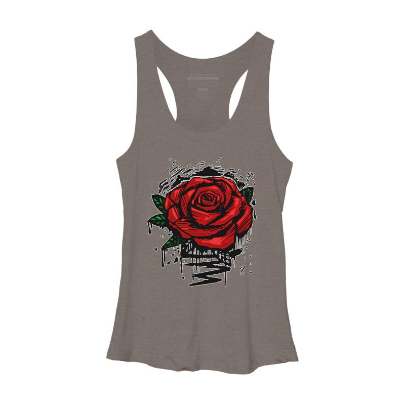 Women's Design By Humans Rugged Rose By Adamzworld Racerback Tank Top, 1 of 4
