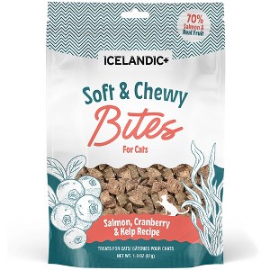 Icelandic+ Soft & Chewy Bites - Salmon, Cranberry & Kelp - 1.8oz Cat Treats - 1 of 4