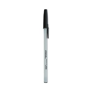 Universal Ballpoint Pen Value Pack, Stick, Medium 1 mm, Black Ink, Gray/Black Barrel, 60/Pack - 1 of 4