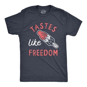 Mens Tastes Like Freedom T Shirt Funny Cool Fourth Of July Party Popsicle Tee For Guys - Crazy Dog Men's T Shirt - 1 of 4