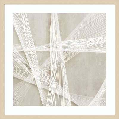 Loomed Symmetry II 25"x25" Svelte Natural Framed Abstract Print