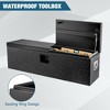GustoWave Black Steel Truck Bed Tool Box Storage Chest, Weatherproof Trailer Tool Storage Organizer for Pickup, Truck Bed - 4 of 4