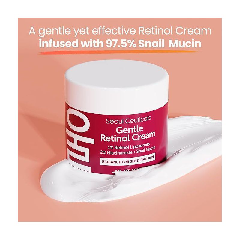 Seoul Ceuticals 1% Korean Retinol Night Cream - 97.5% Snail Mucin + 2% Niacinamide Moisturizer for Face - Gentle K Beauty for Sensitive Skin 2oz, 4 of 8