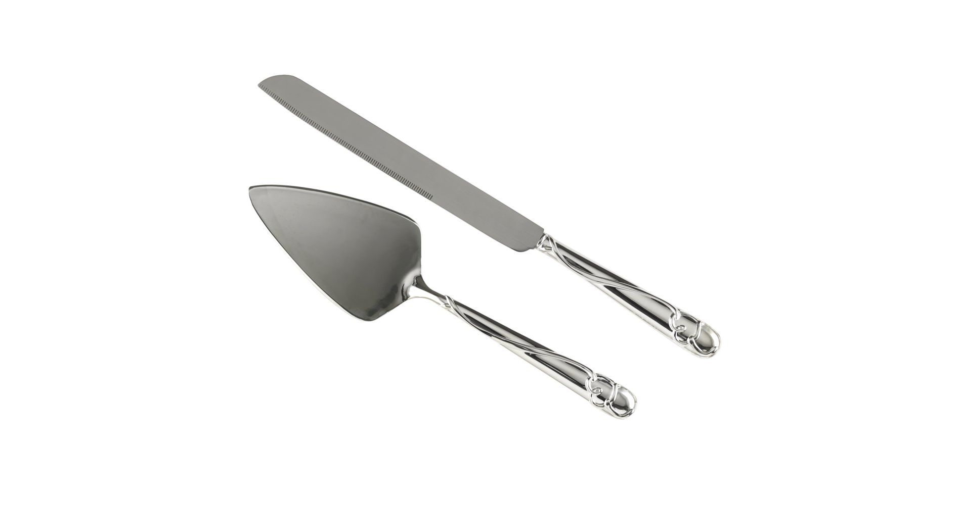 Graceful Heart Wedding Cake Serving Set: Stainless Steel Knife & Server, Red, Hortense B. Hewitt, Love & Romance Theme